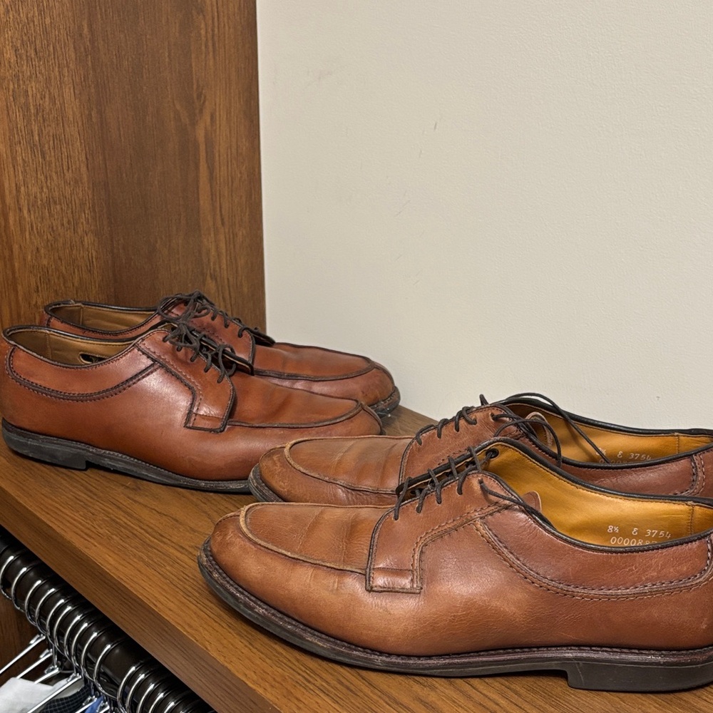 Two pair of Allen Edmonds Tan Leather Stockbridge Derbys